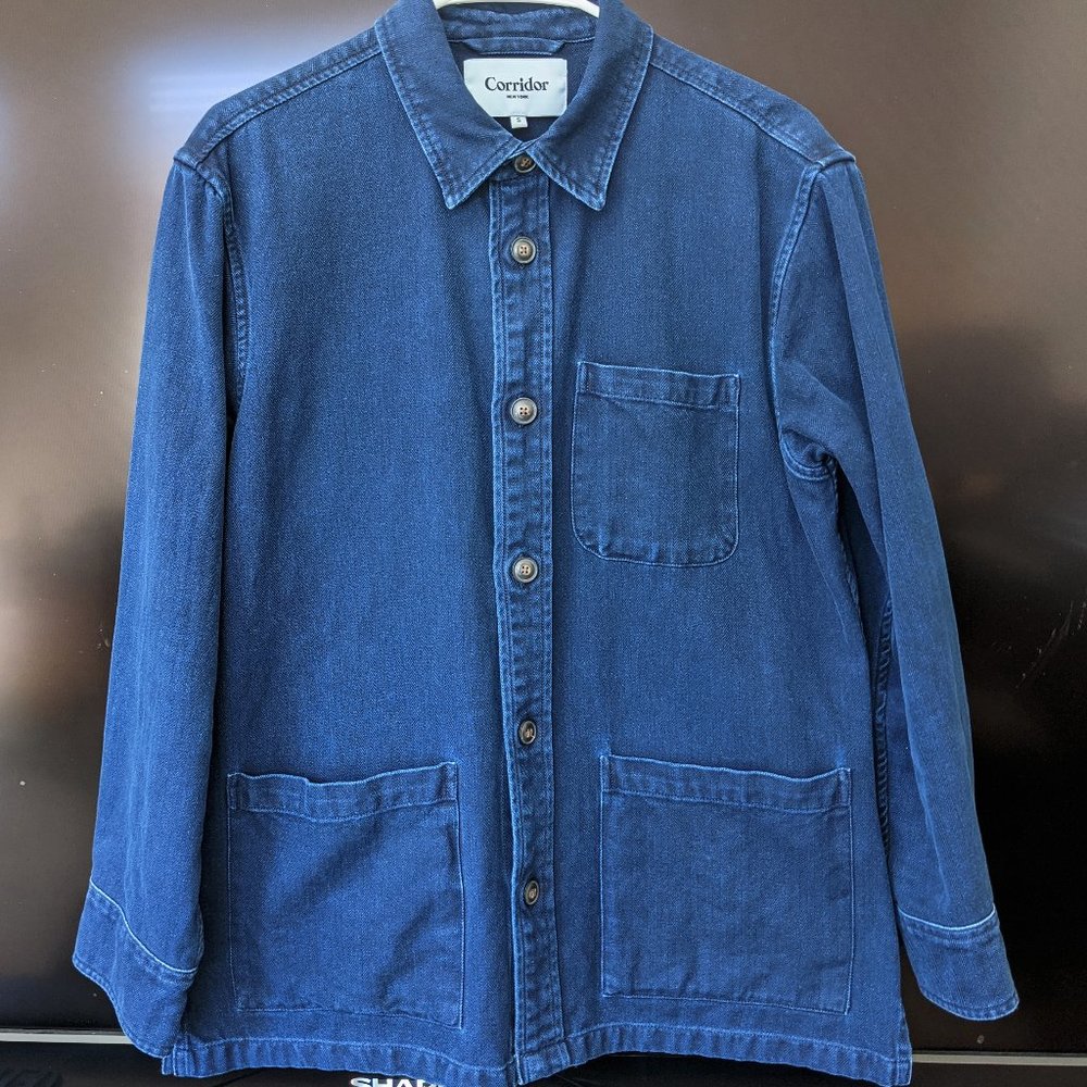 Corridor Herringbone Indigo Chore Coat Overshirt